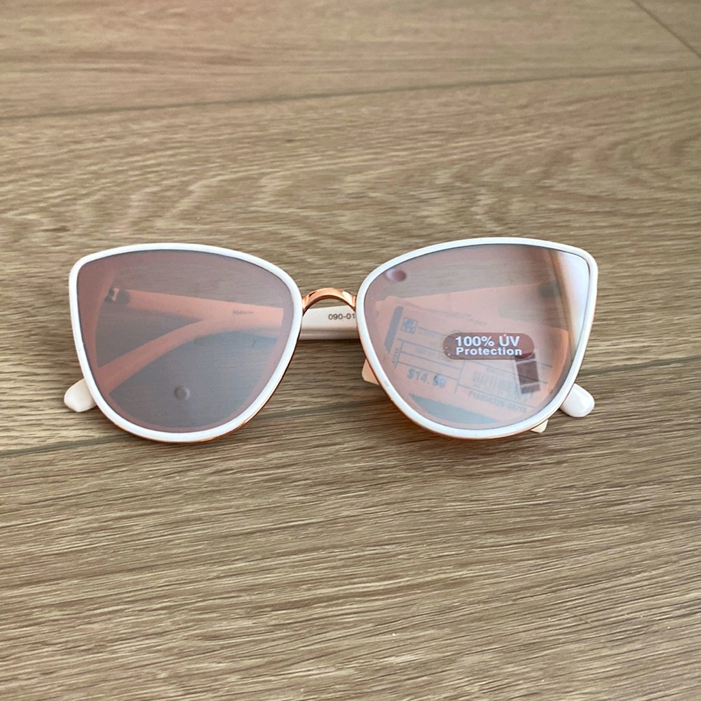 A New Day sunglasses - new, white with rose gold accent